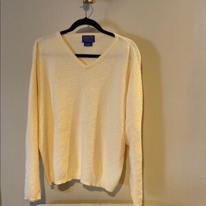 Pendleton Cream V-Neck Sweater Lightweight Knit